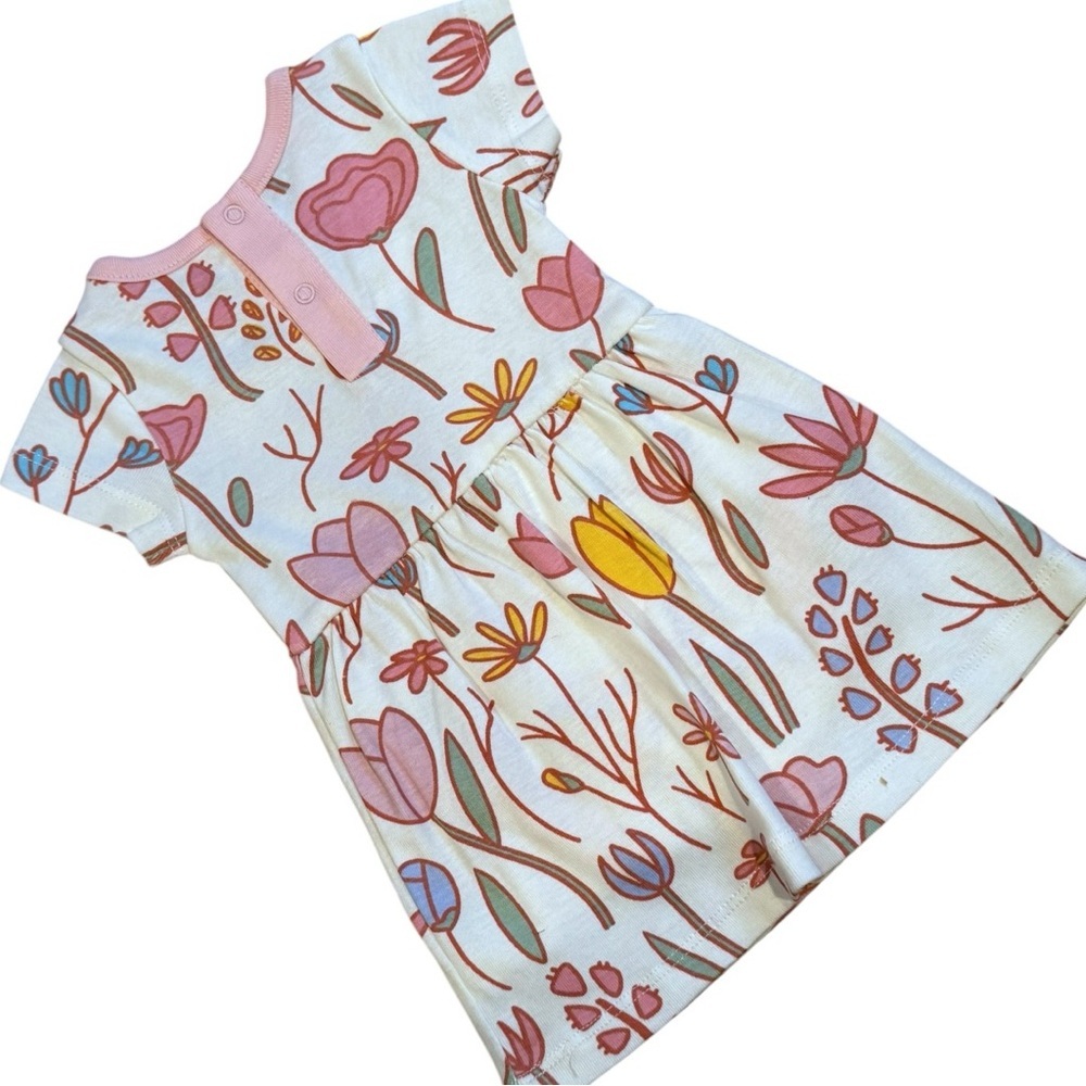 Monica + Andy Organic Newborn Dress & Cardigan Set Pink Floral NWT GOTS - Picture 4 of 12